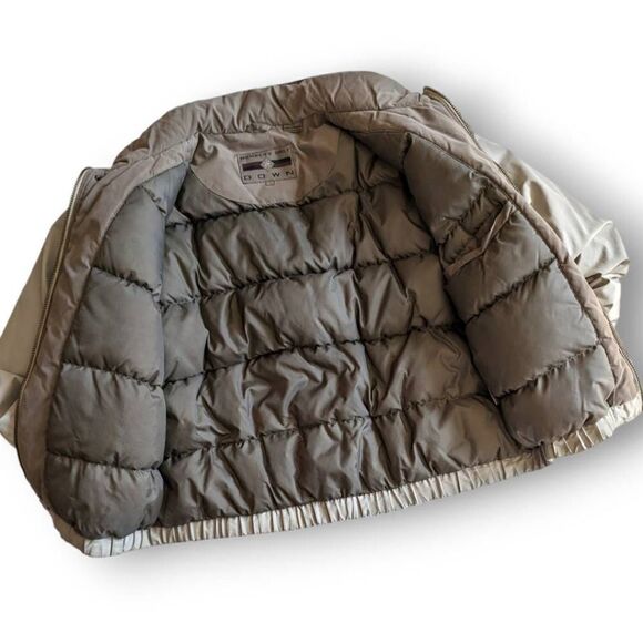 Vintage Members Only Jacket Men's Down Filled Puffer Jacket Tan Size Large - Picture 4 of 13